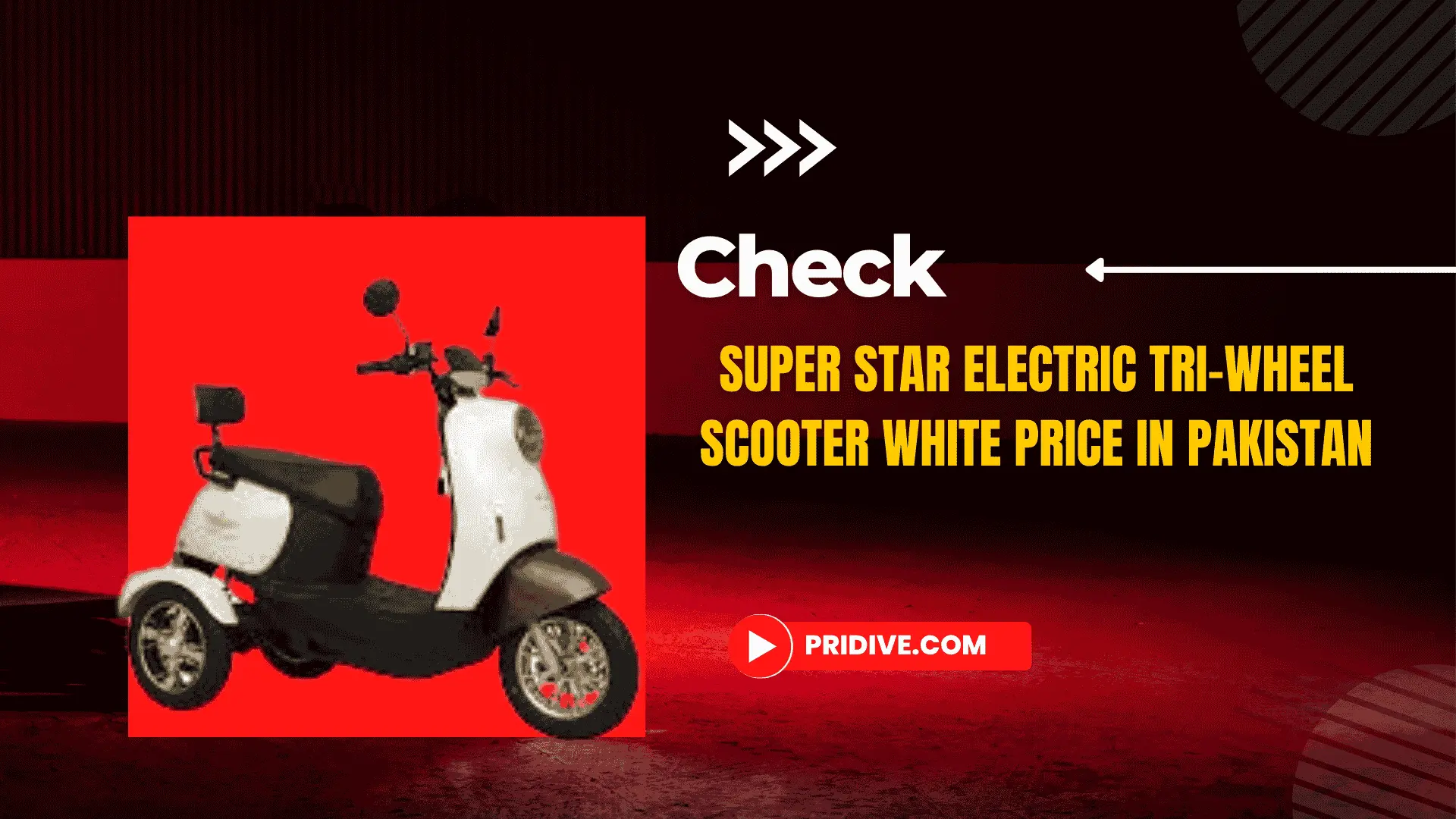 Super Star Electric Tri-Wheel Scooter white price in pakistan
